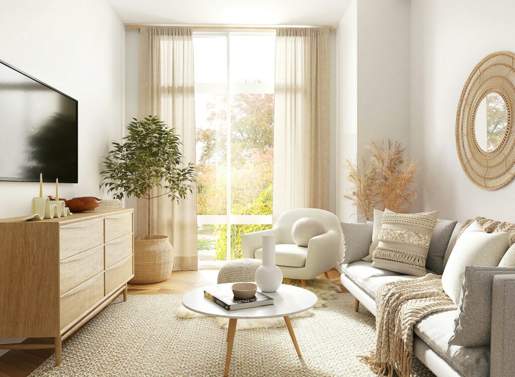 Salón luminoso y acogedor de una vivienda en venta